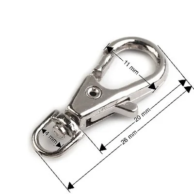 Kovová karabína prievlak 4 mm