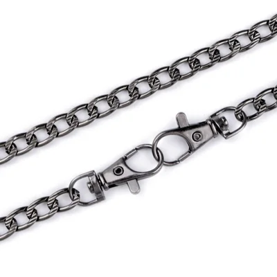 Retiazka na kabelky s reliéfom dĺžka 120cm ČIERNY NIKL