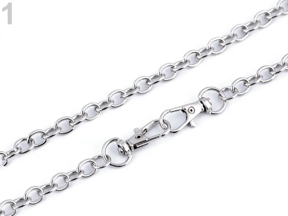 Retiazka na kabelky s karabinou dĺžka 120cm NIKL