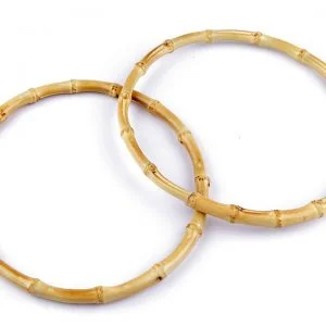 Bambusová ucha na tašky Ø15 cm svetlý bambus