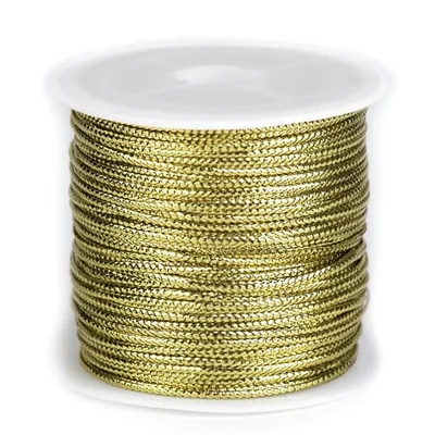 Šnúrka plochá šírka 1,1 mm vianočná zlatá