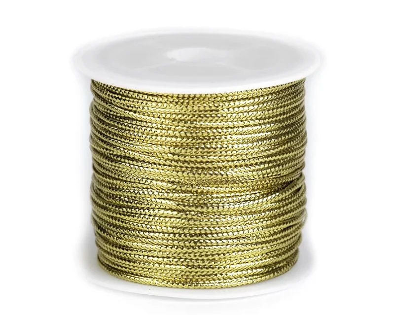Šnúrka plochá šírka 1,1 mm vianočná zlatá