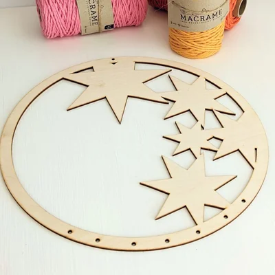 Drevený základ pre macramé závesnú dekoráciu