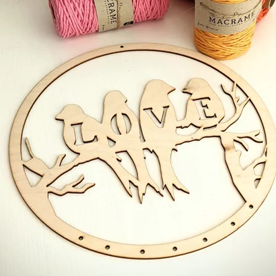 Drevený základ pre macramé závesnú dekoráciu