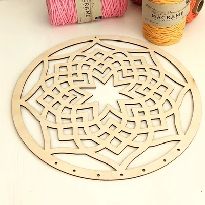 Drevený základ pre macramé závesnú dekoráciu