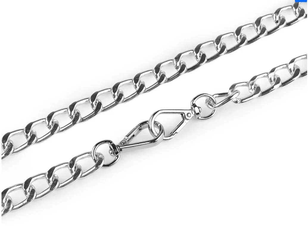 Retiazka na kabelky s karabínou dĺžka 125 cm – nikl