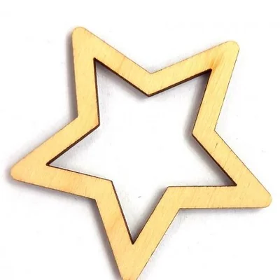 Hviezda drevená vianočná dekorácia – 6cm