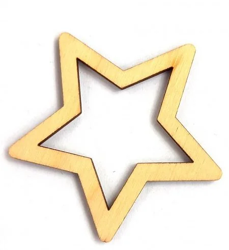 Hviezda drevená vianočná dekorácia – 6cm