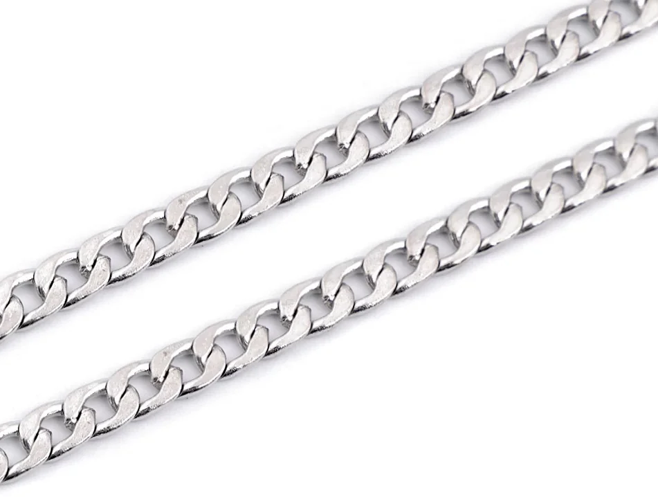 Retiazka na kabelky s karabinou dĺžka 120cm NIKL Plochá