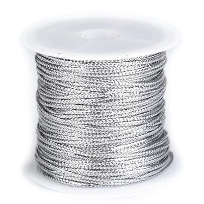 Šnúrka plochá šírka 1,1 mm vianočná strieborná