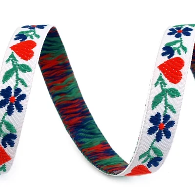 Folklórna stuha 9mm Biela