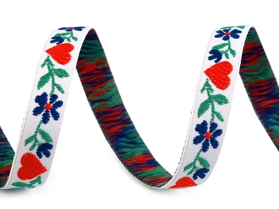 Folklórna stuha 9mm Biela