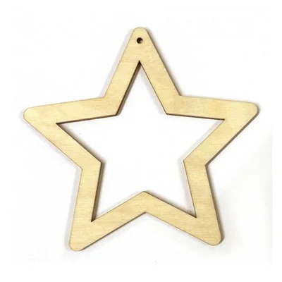 Hviezda drevená vianočná dekorácia – 9cm