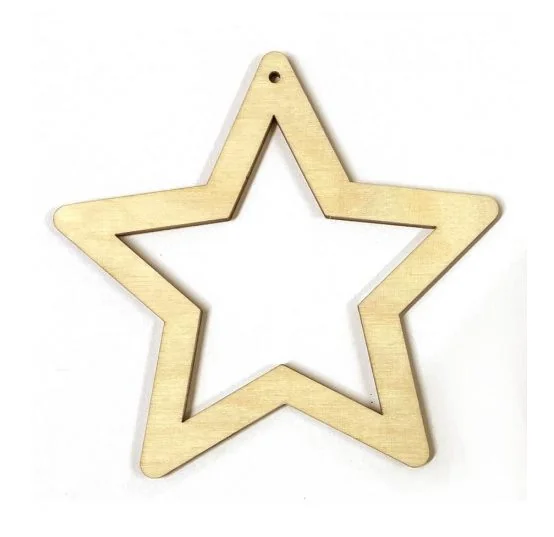 Hviezda drevená vianočná dekorácia – 9cm