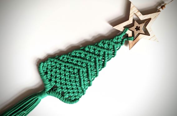 Macrame Vianočný stromček dekorácia